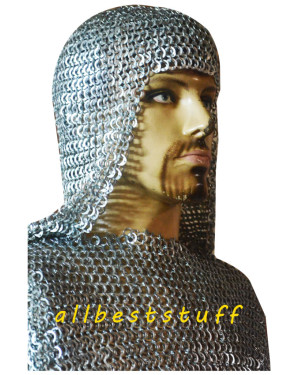 03 Quantity 8mm Chain mail Large Flat Rivet Flat Solid Ring Hauberk and Integrated Coif