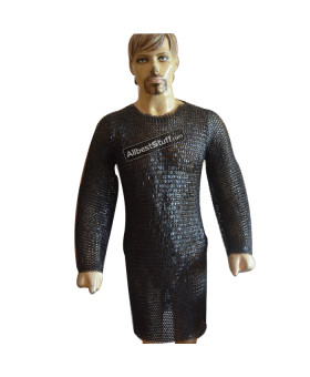 Chain Maille Hauberk 8 mm Flat Solid Riveted Chest 40 Long 40