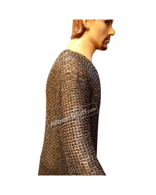 Flat Ring Medieval Chainmail Long Hauberk 9 mm Chest Size 50