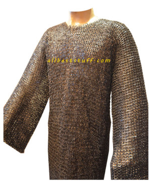 9 mm Hauberk Flat Dome Riveted Flat Solid Ring Chainmail Chest 48