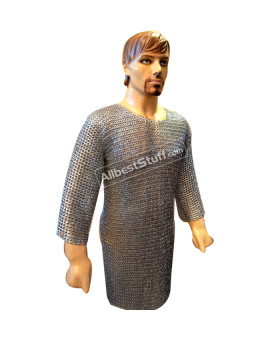 9 mm Vikings Armour Flat Dome Riveted Solid Chest 38 Sleeve 16