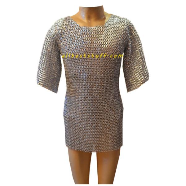 Chain Mail Hauberk Flat Riveted Maille for Chest 42