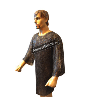 Chain Mail Hauberk Flat Riveted Flat Washer Maille Chest 45