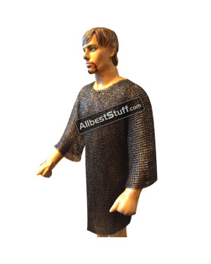 Chain Mail Hauberk Flat Riveted Flat Washer Maille Chest 45