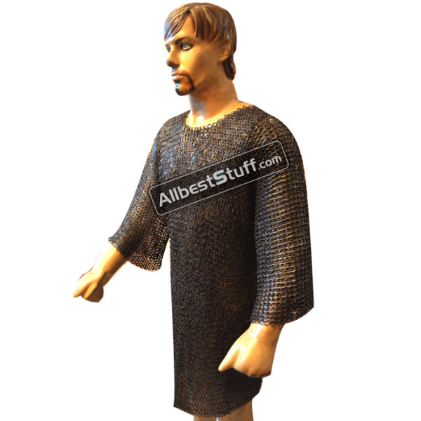 Chain Mail Hauberk Flat Riveted Flat Washer Maille Chest 45