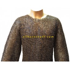 8 MM Flat Riveted Maille Full Sleeve Shirt Chest 35 inches