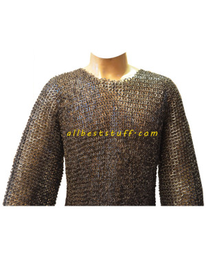 Chain Mail Riveted Carolingian Byrnie Chest 52 Flat Riveted 8 mm