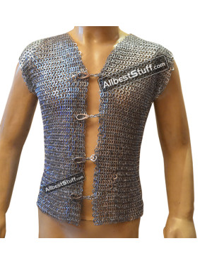 Chain Mail Riveted Club Jacket with Metal Clasp XL Size