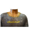 Chain Mail Shirt One Flat Riveted Ring with Alternate Solid Ring Pattern Zinc Coated Brass Rings image 1