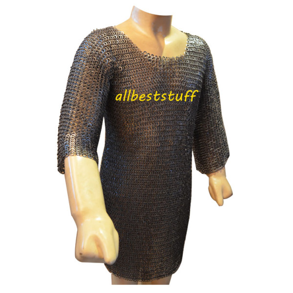 Chest 40 inch Flat Riveted with Solid Ring Chainmail Shirt