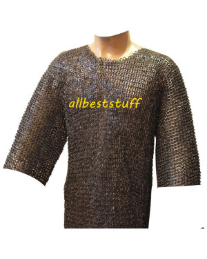 Chest Size 60 Riveted Hauberk 8 mm Flat Solid Ring