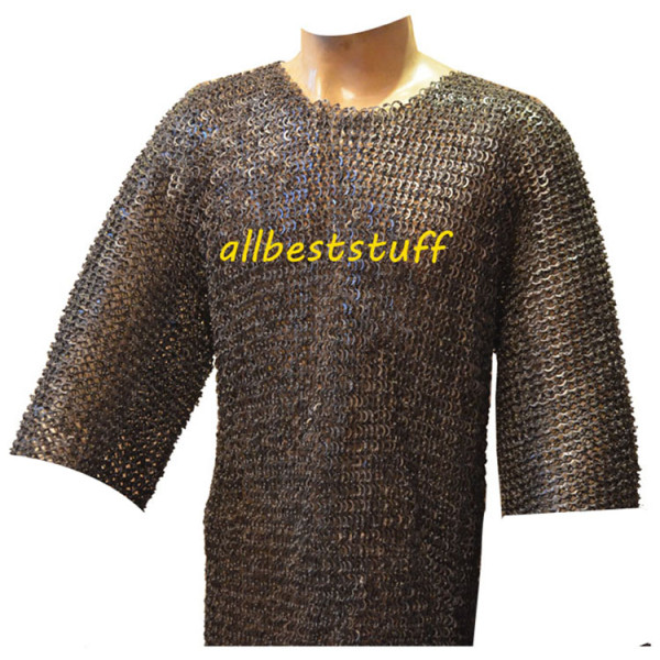 Chest Size 60 Riveted Hauberk 8 mm Flat Solid Ring