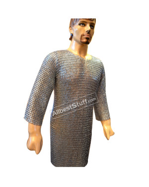 Chain-Mail Hauberk Flat Full Riveted 8 mm Ring Size Chest 42
