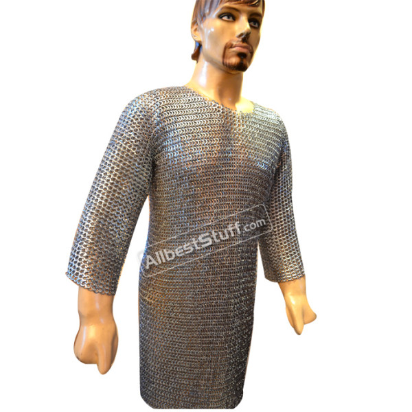 Chain-Mail Hauberk Flat Full Riveted 8 mm Ring Size Chest 42