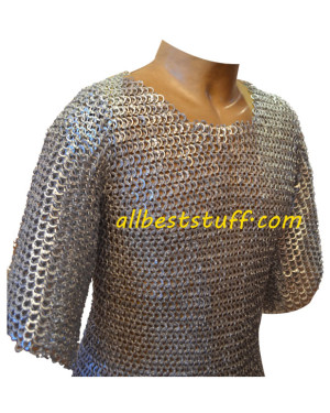 European Medieval Chain Maille Armour 8 mm Chest 52 Flat Riveted