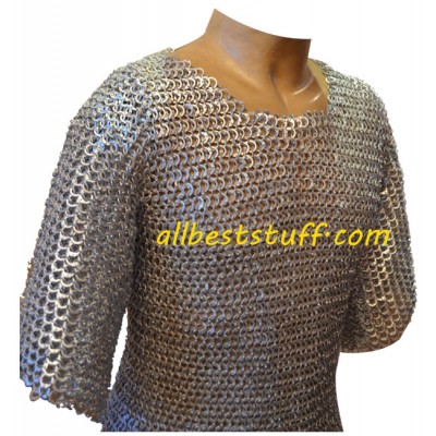 European Medieval Chain Maille Armour 8 mm Chest 52 Flat Riveted