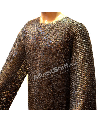 Extra Long Flat Riveted Maille Hauberk Large 48 Chest