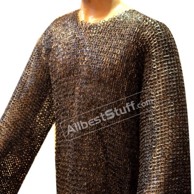 Extra Long Riveted Maille Hauberk Large 48 Chest