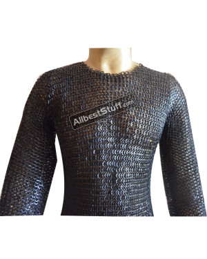 8 mm Dome Riveted Chain Mail Hauberk Solid Ring Chest 48