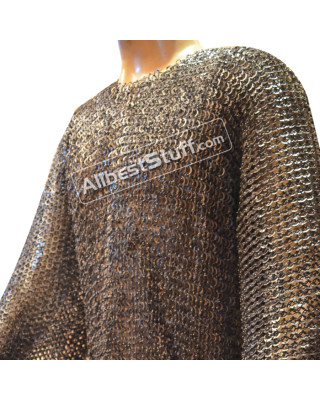 Flat Riveted Hauberk Flat Dome Riveted Maille Chest 45 Length 48