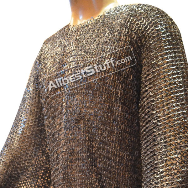 Flat Riveted Hauberk Flat Dome Riveted Maille Chest 45 Length 48