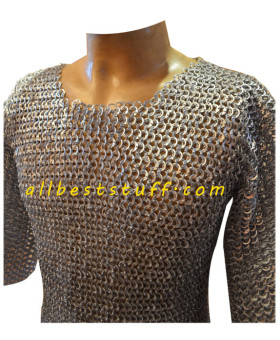 Large Chain Mail Shirt 8 mm Flat Riveted Alternate Solid Chest 45