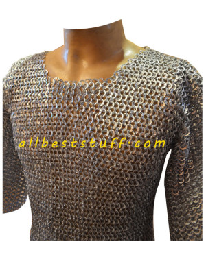 Large Chain Mail Shirt 8 mm Flat Riveted Alternate Solid Chest 45