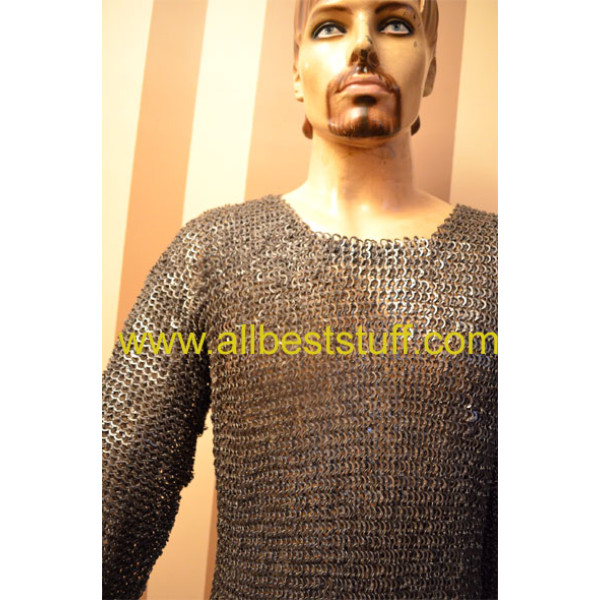 Full Riveted Chain Mail Hauberk Chest Size 40