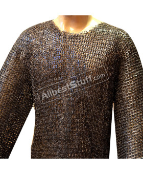 Hand Made Chain Mail Vikings Armour Full Flat Riveted Chest 54