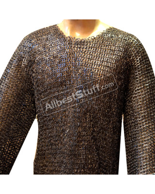 Hand Made Chain Mail Vikings Armour Full Flat Riveted Chest 54