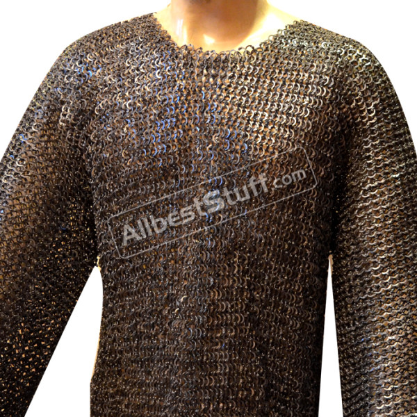 Hand Made Chain Mail Vikings Armour Full Flat Riveted Chest 54