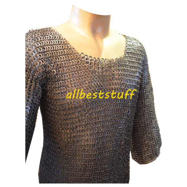 XXL Chainmail Shirt Chest 50 half Sleeve 16 Gauge Flat Ring