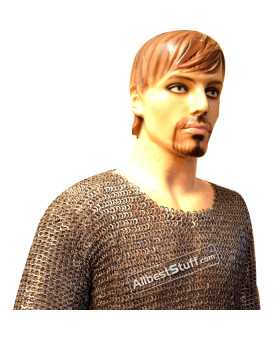 50 inch Actual Chest Maille Hauberk XL 8 mm Flat Riveted Solid
