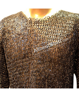 Medieval Chain Mail Armour Flat All Dome Riveted Actual Chest 44