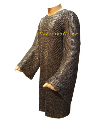 Hand Made Chain Mail Vikings Armour Flat Riveted Solid Chest 54