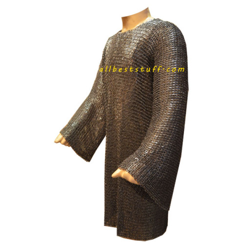 Hand Made Chain Mail Vikings Armour Flat Riveted Solid Chest 54