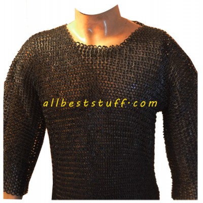 Medieval Maille Armour Dense 8 mm Flat Riveted Solid Chest 50