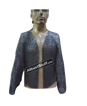 Medieval Maille Half Shirt 8 mm Flat Riveted Solid