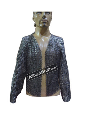 Medieval Maille Half Shirt 8 mm Flat Riveted Solid