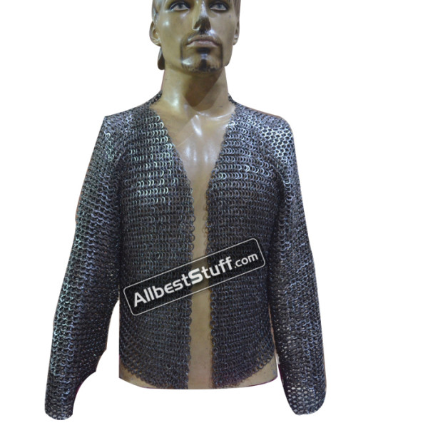 Medieval Maille Half Shirt 8 mm Flat Riveted Solid