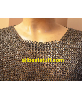 Sleeveless Chain Mail Hauberk for Chest Size 40 Flat Riveted Rings