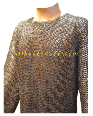 Ancient Medieval Steel Chain Mail Armour Flat Riveted Chest 54