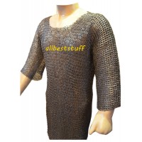 Chainmail Armor Leather Finished Padded Sleeveless Gambeson