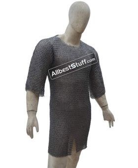 Flat Riveted Alternating Solid Maille 6 MM 44 Chest