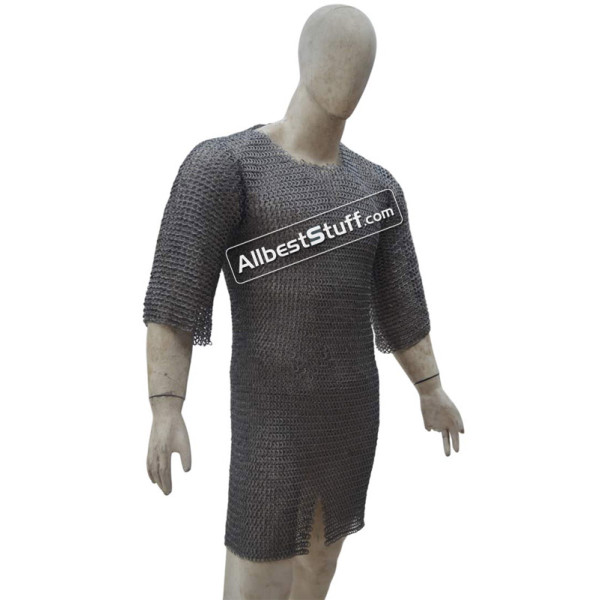 Flat Riveted Alternating Solid Maille 6 MM 44 Chest