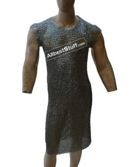 Long Length Riveted Chain Mail Hauberk Chest 48 Sleeveless