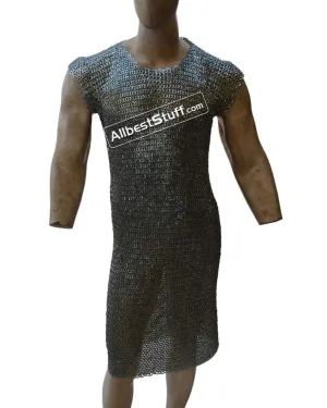 Long Length Riveted Chain Mail Hauberk Chest 48 Sleeveless