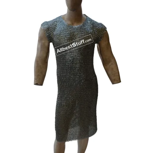 Long Length Riveted Chain Mail Hauberk Chest 48 Sleeveless