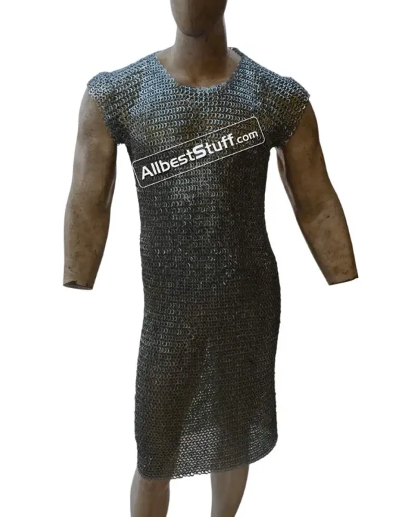 Long Length Riveted Chain Mail Hauberk Chest 48 Sleeveless