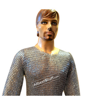 Medieval Historic Chain Maille 8 mm Flat Solid Riveted Chest 38